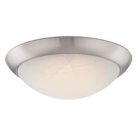 Westinghouse Westinghouse 3.5 in. H X 11 in. W X 11 in. L Brushed Nickel White Ceiling Light 63088
